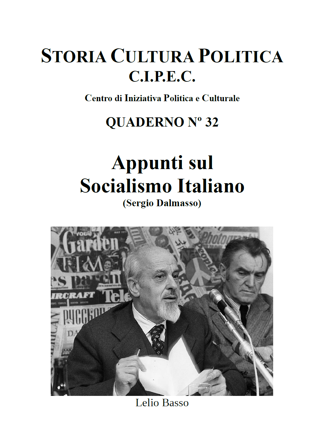 Appunti sul socialismo italiano Quaderno CIPEN Numero 32