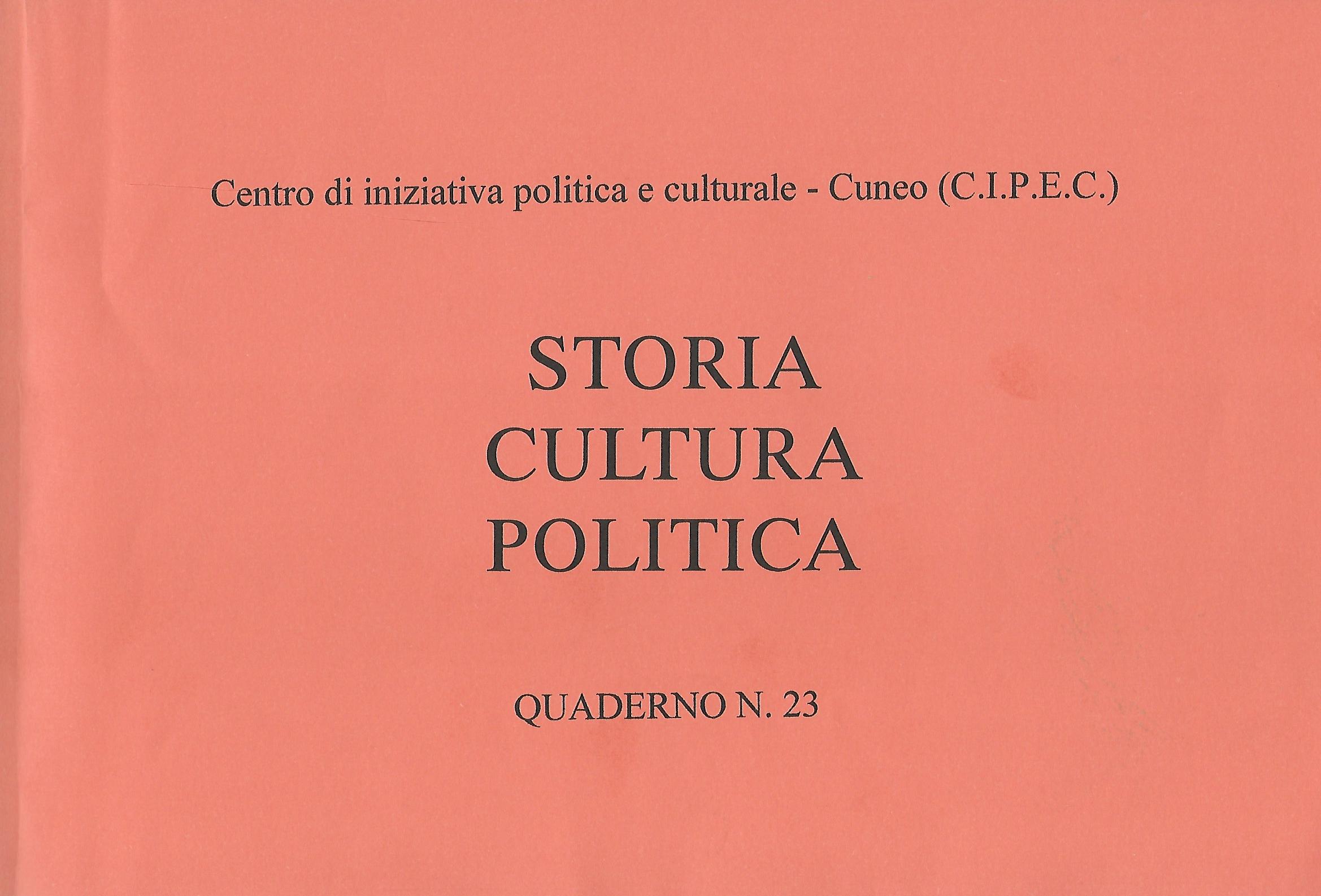 Copertina quaderno CIPEC 23, Risultati elettorali di Cuneo e provincia