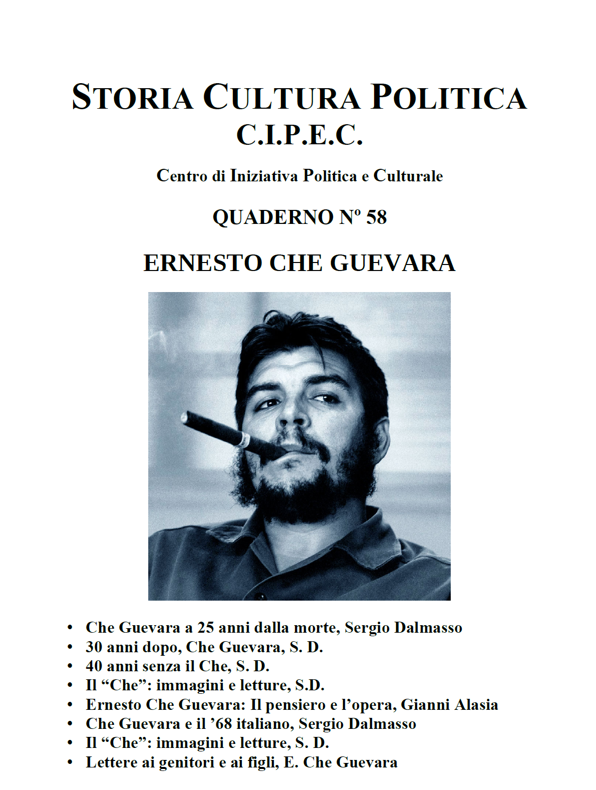 Quaderno cipec numero 58 amicizia italia cuba ernesto che guevara