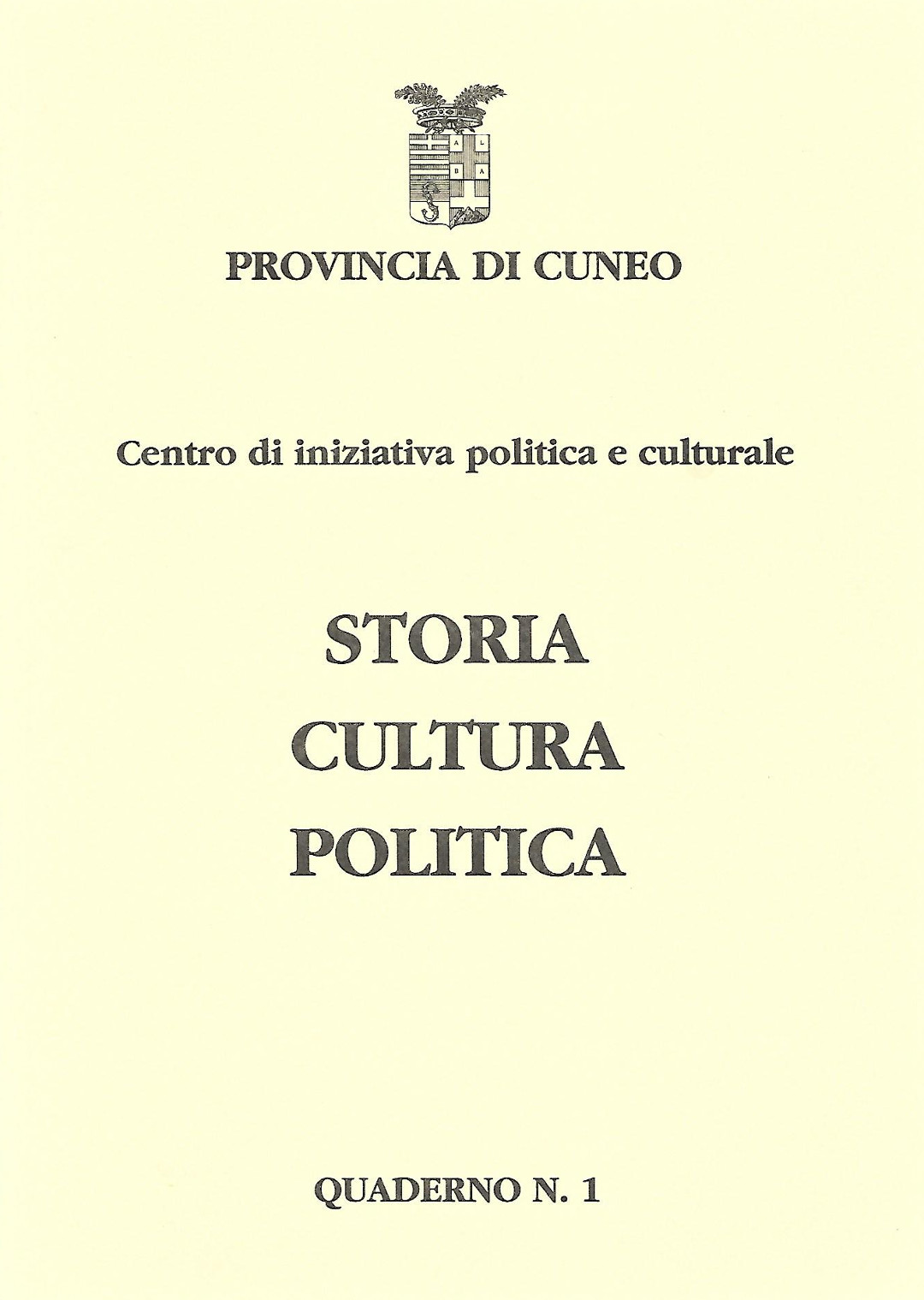 Copertina Quaderno CIPEC Numero 1 dedicato a Lucia Canova