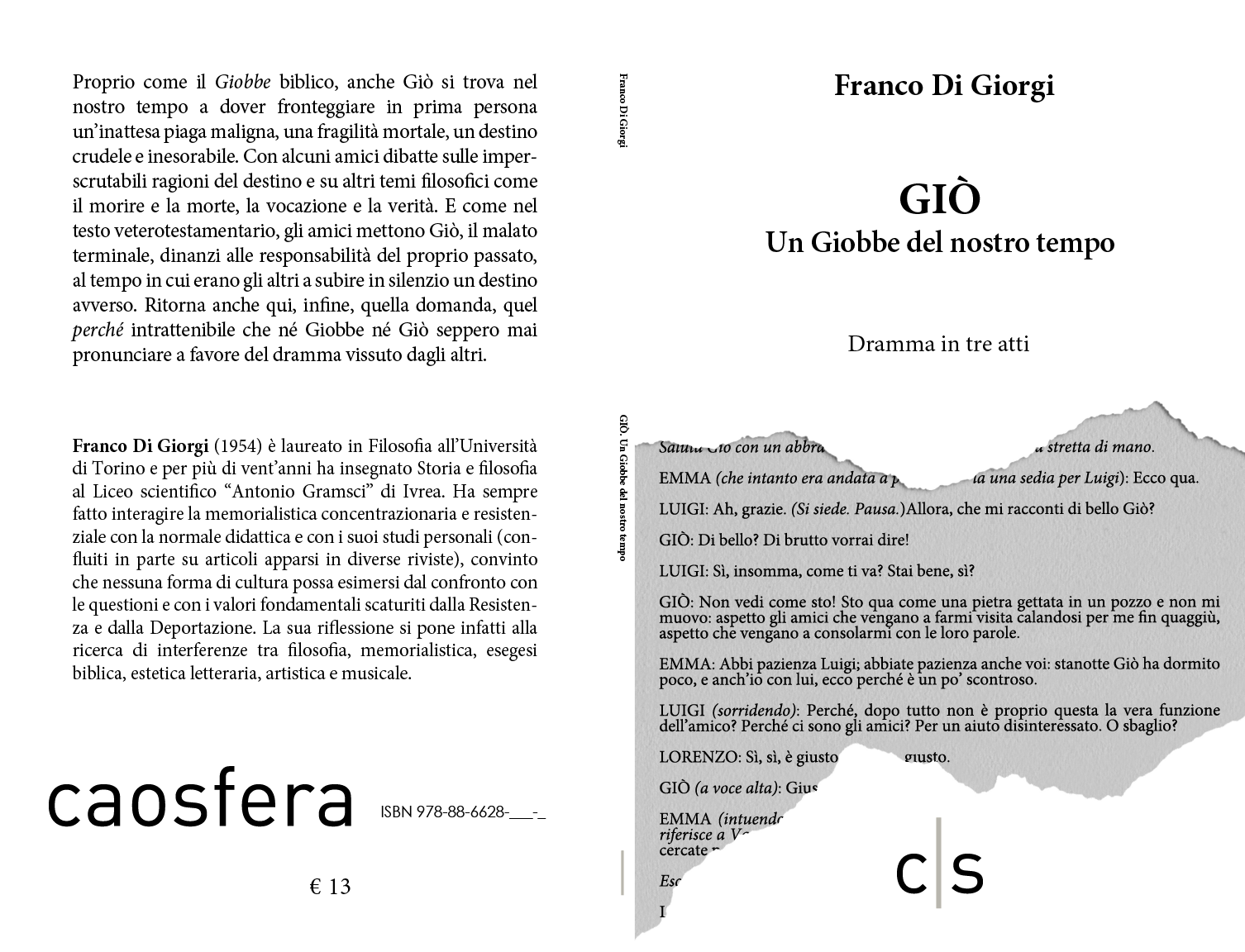 Giò. Giobbe prima di copertina e quarta di copertina del libro di Franco Di Giorgi