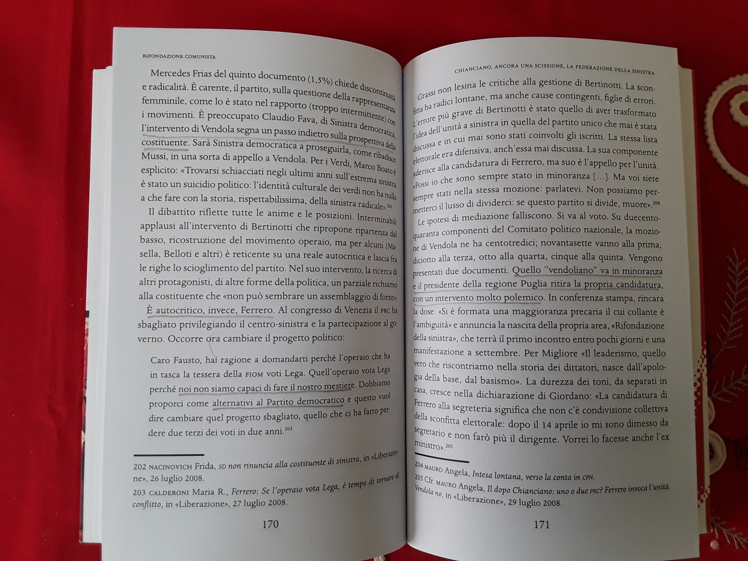 Pagine 170 E 171 del libro Rifondazione Comunista