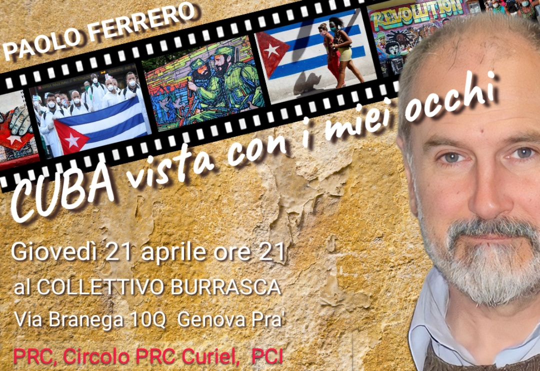 Paolo Ferrero: Cuba vista con i miei occhi, locandina evento genovese