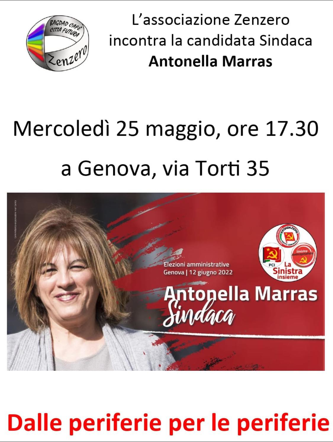Conferenza Antonella Marras Zenzero candidata sindaca di Genova