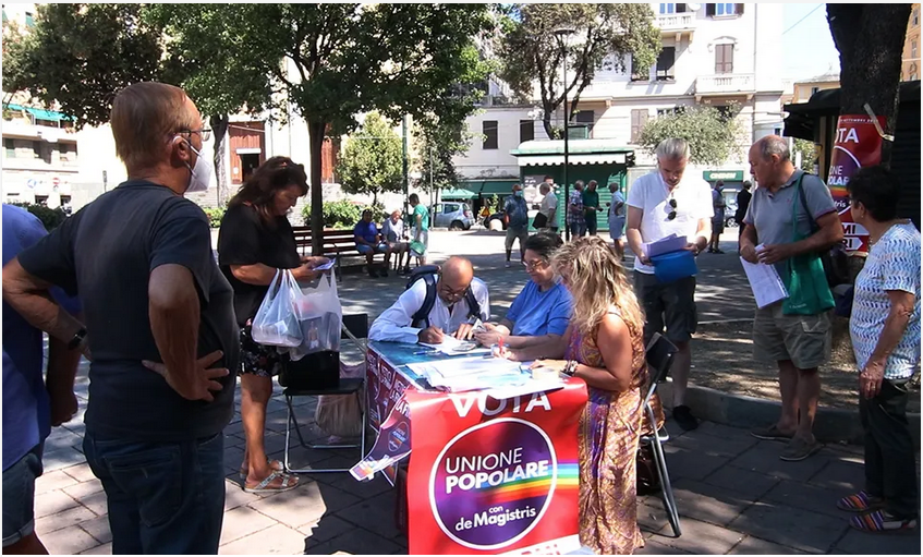 Raccolta firme a Genova con Dalmasso, Zannoni, e Antonella Marras Unione Popolare