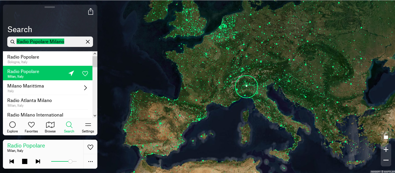 Cerca la tua radio nel Mondo