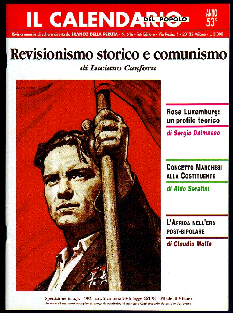 Copertina il Calendario del popolo n. 616, Rosa Luxemburg un altro comunismo?