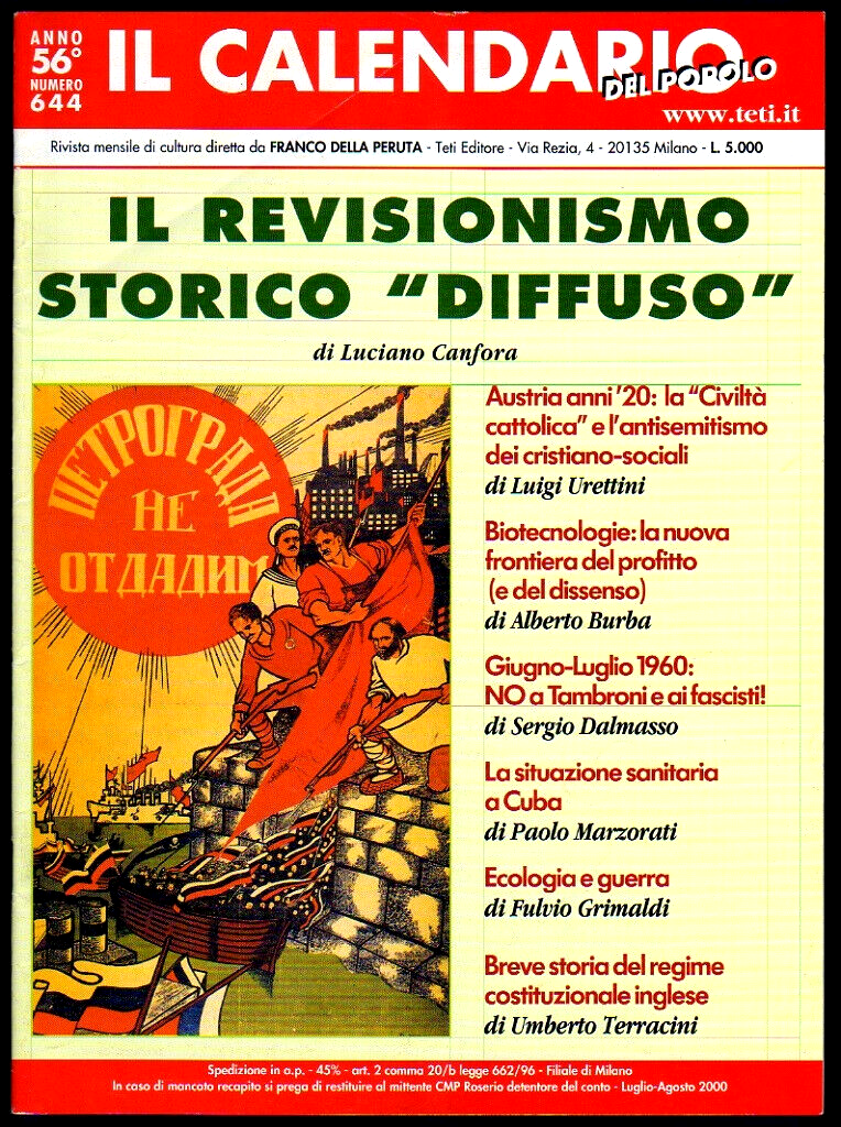 Copertina calendario del popolo n. 644, Giugno-luglio 1960: No a Tambroni e ai fascisti!