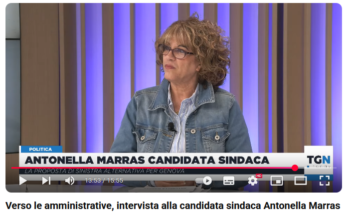 Candidata sindaca Genova Antonella Marras intervista a Telenord Liguria