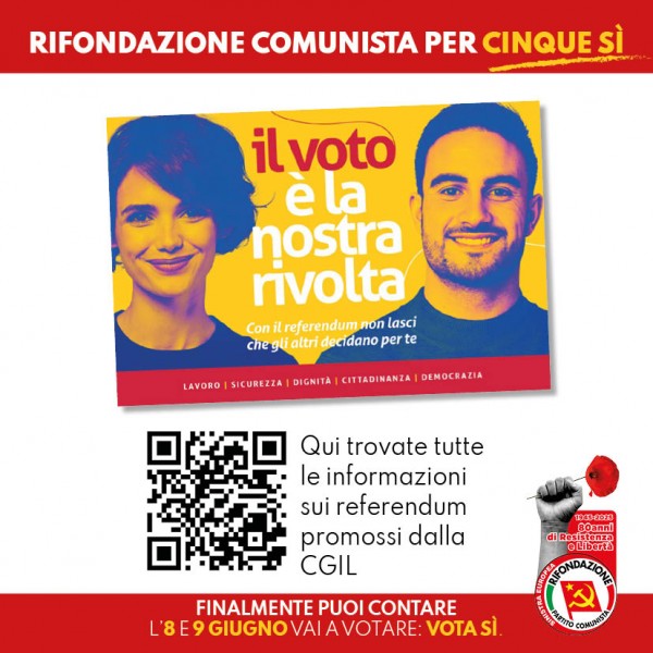 Referendum 8 e 9 giugno 2025, vota sì, Rifondazione Comunista, nel mensile il lavoratore il saggio L'Unione dei Socialisti Indipendenti di Sergio Dalmasso